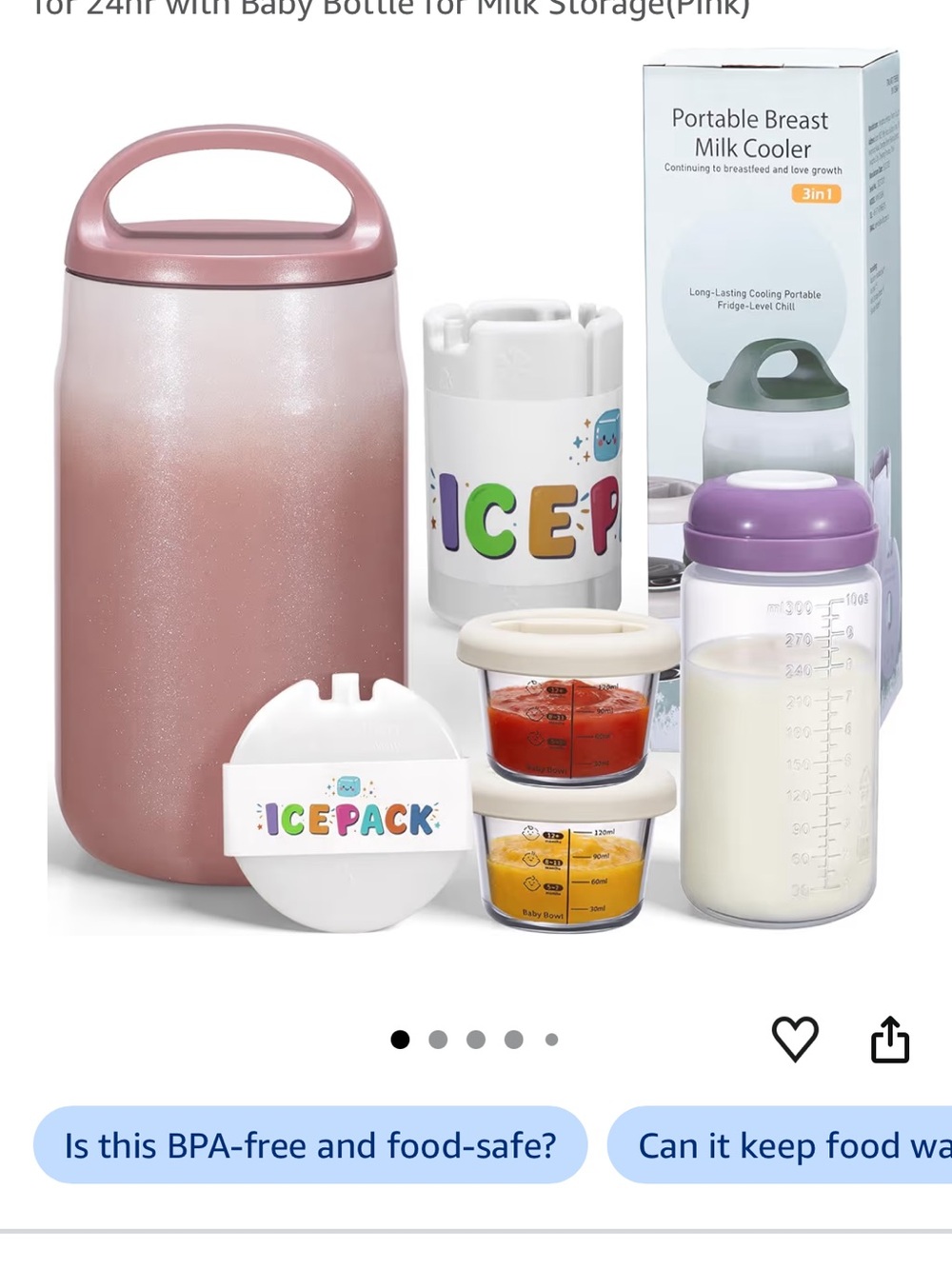 Brand new Baby Milk Cooler bottle set